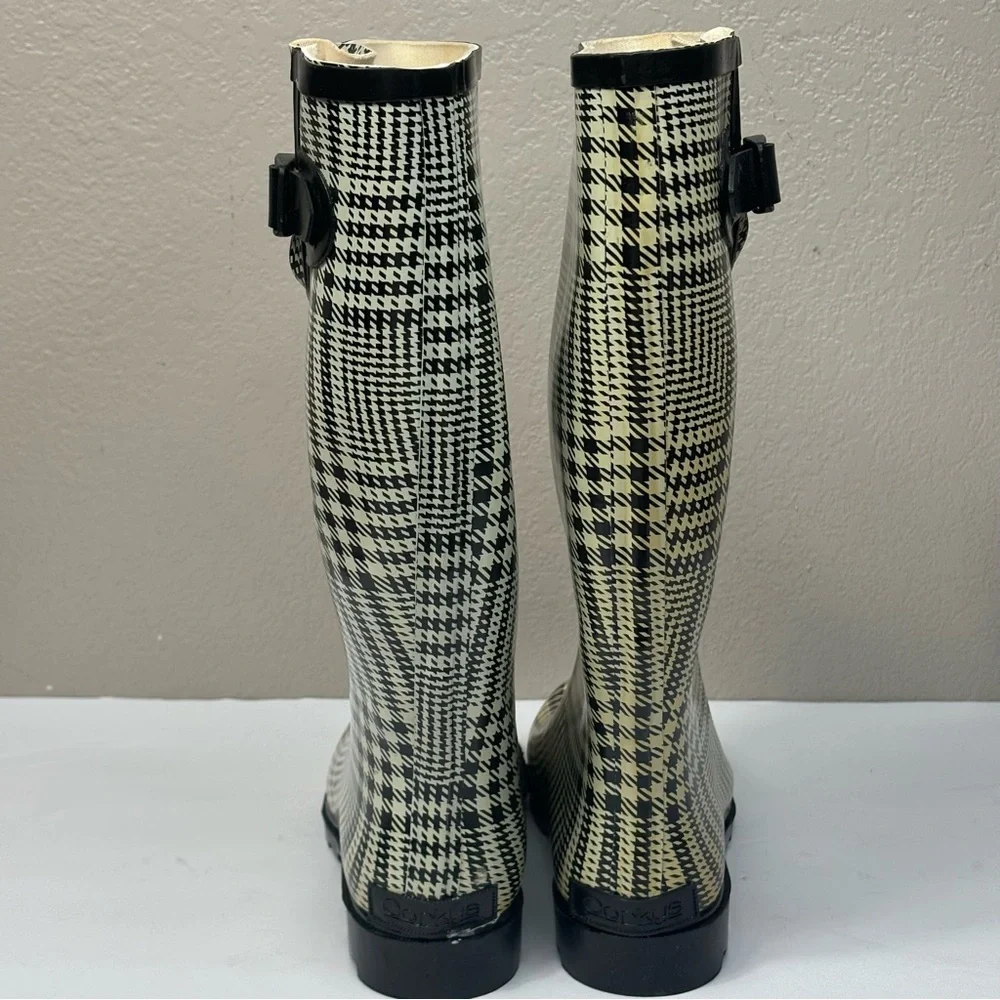 Corkys Houndstooth Rain Boots Size 6 Right Boot /Yellow Discoloration Work Boots